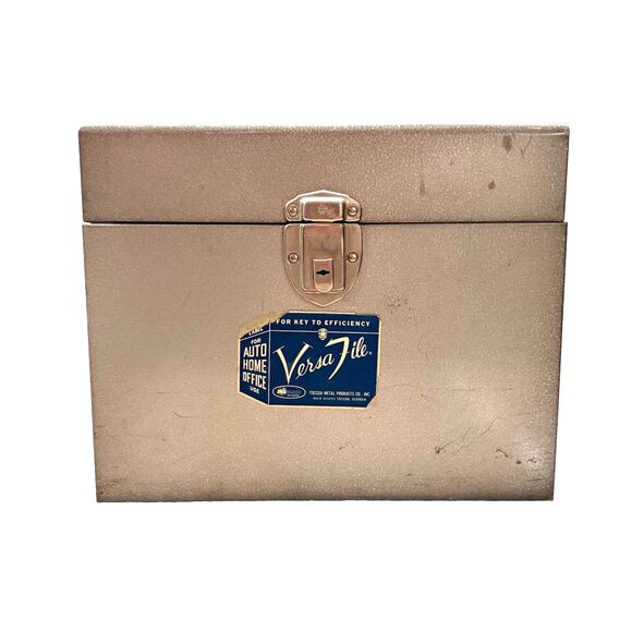 Vtg Versa File Metal Box Toccoa Metal Products Co. 12.5 X 5.5 X 10" no Key T53 - Picture 1 of 11